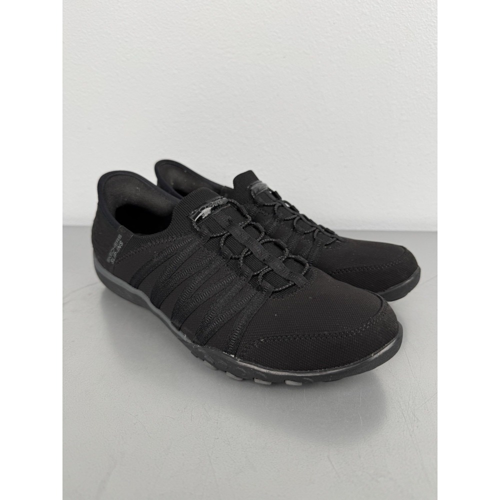 Skechers Slip In Shoes Womens 8.5 Breathe Easy Roll With Me Memory‎ Foam Black